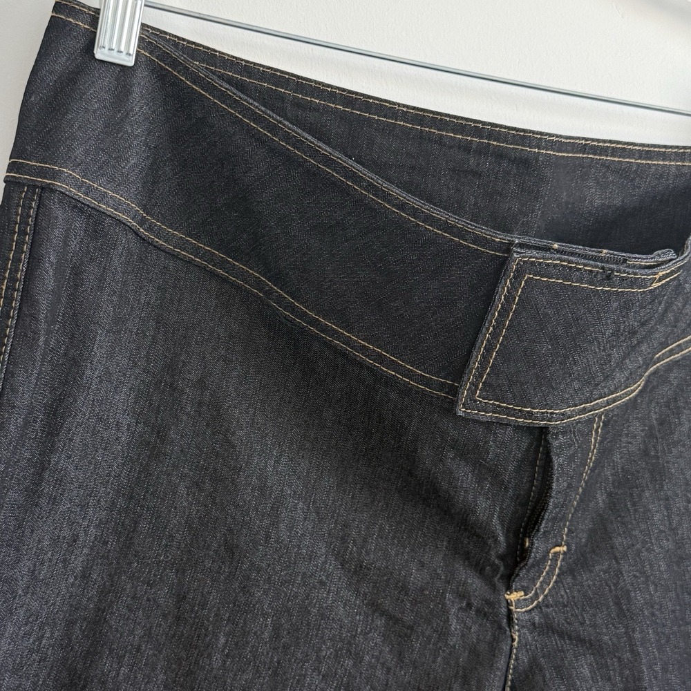 Bisou Bisou Michele Bohbot Wide Leg Jeans Woman 16 Black Jeans Poet Clean Girl - Picture 2 of 10
